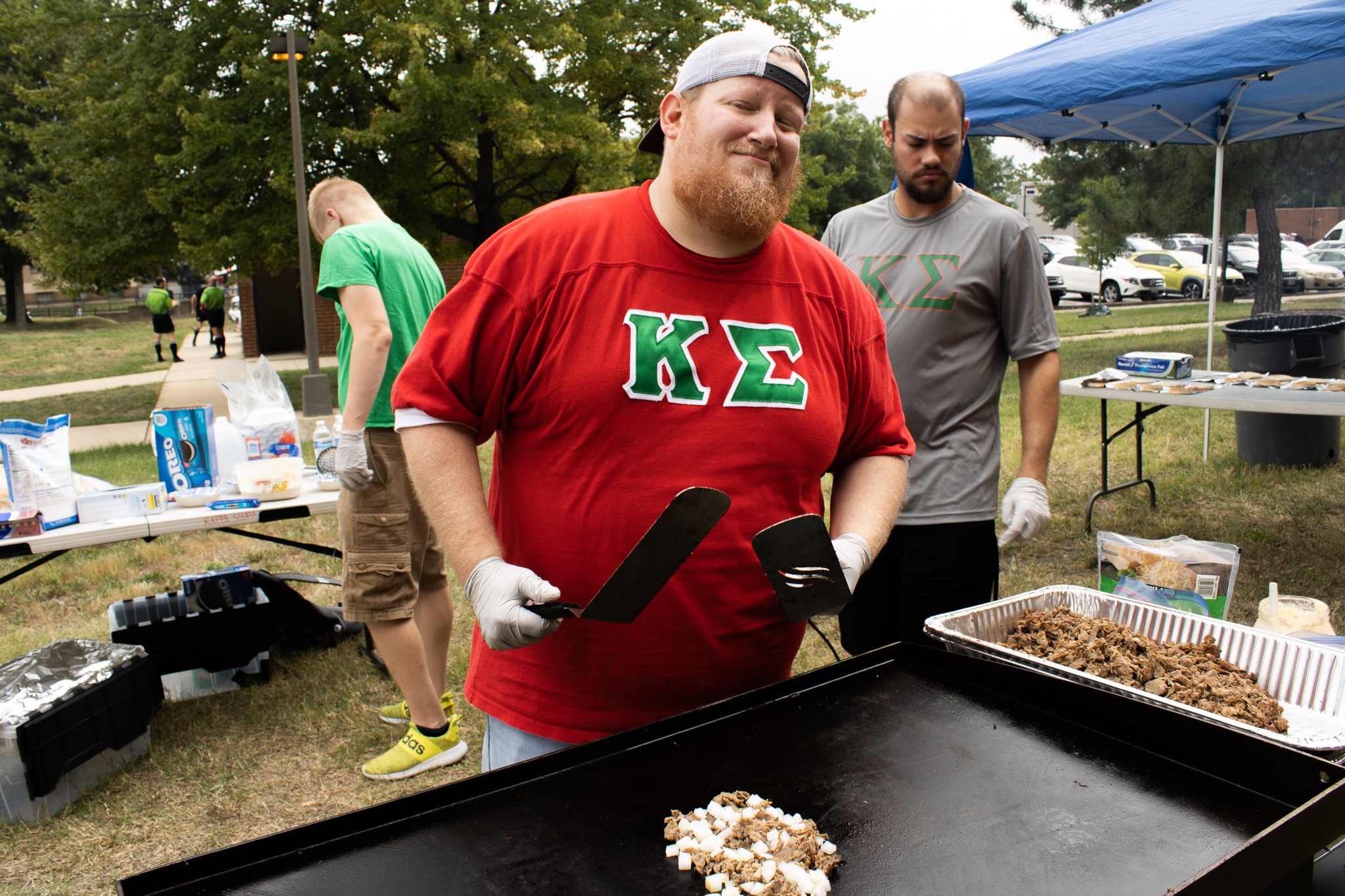 Kappa Sigma Brothers cooking at Homecoming